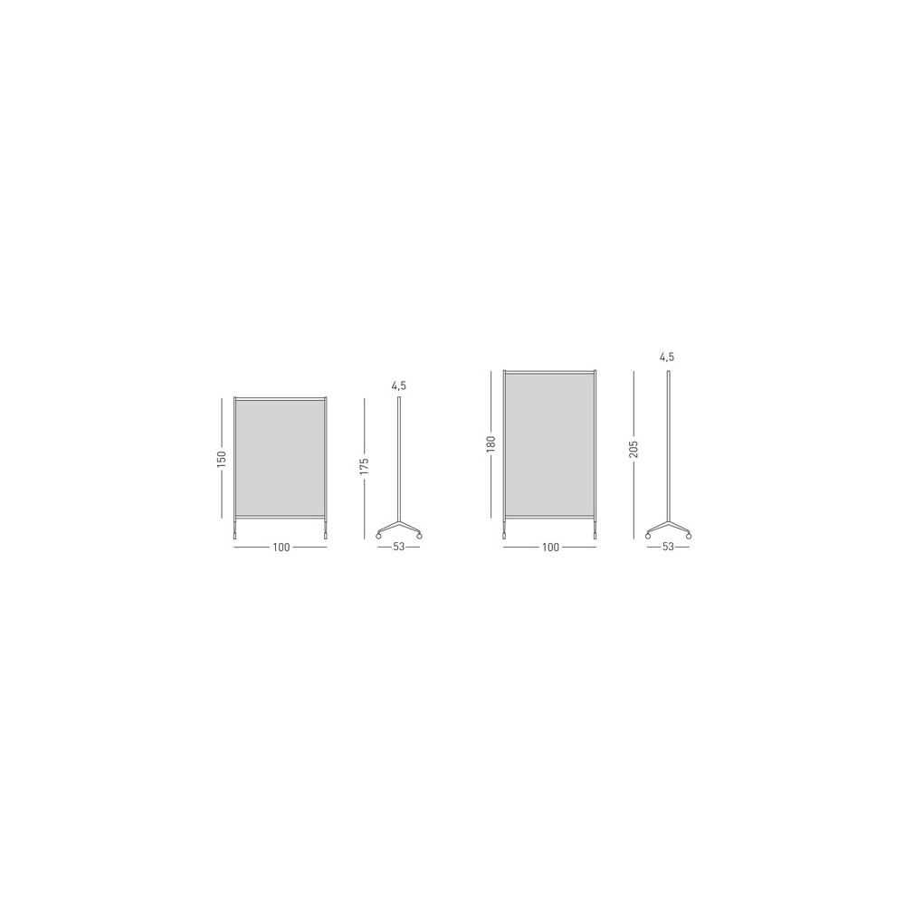 Cloison TEN-LIMIT Polycarbonate, dimensions