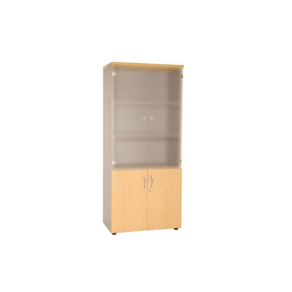 Bibliothèque PRO, H180 cm; Portes en verre dépoli sur partie haute