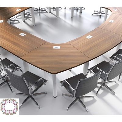 Table conférence, 432 x 390 cm, pour 20 personnes