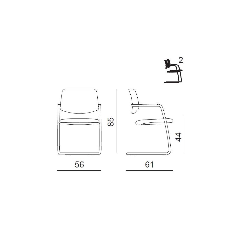 Fauteuil luge CLUB, dimensions