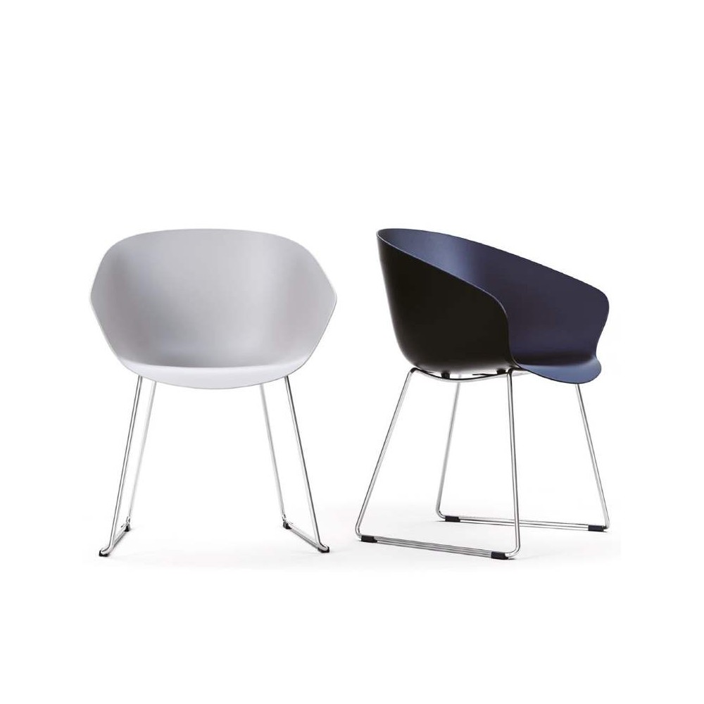 Chaise HIP-HOP, polypro, design. Pieds métal