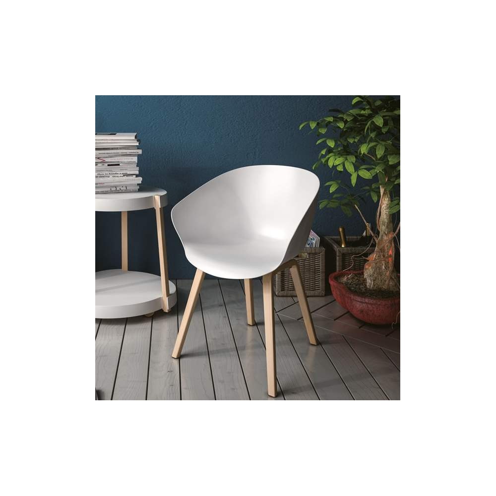 Chaise HIP-HOP, polypro, design. Pieds bois