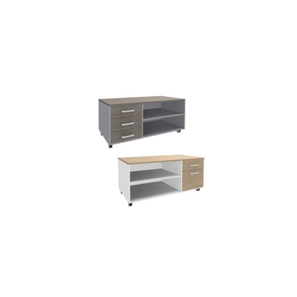 Console mobile X'PRIM, caisson 3 tiroirs ou 1 tiroir + DS