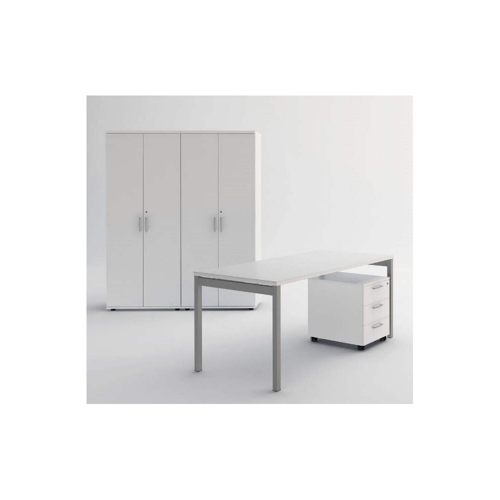 Poste de travail YOGI : bureau, caisson, armoires.