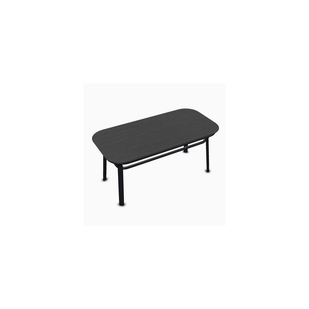 Table basse rectangulaire GRACE, plateau teinté noir