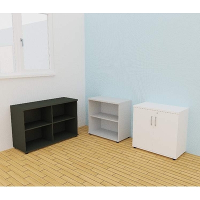 Armoire basse WOOD, H78 cm. Modèle avec ou sans porte.