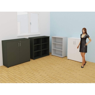 Armoire mi-haute WOOD, H113 cm, avec ou sans portes