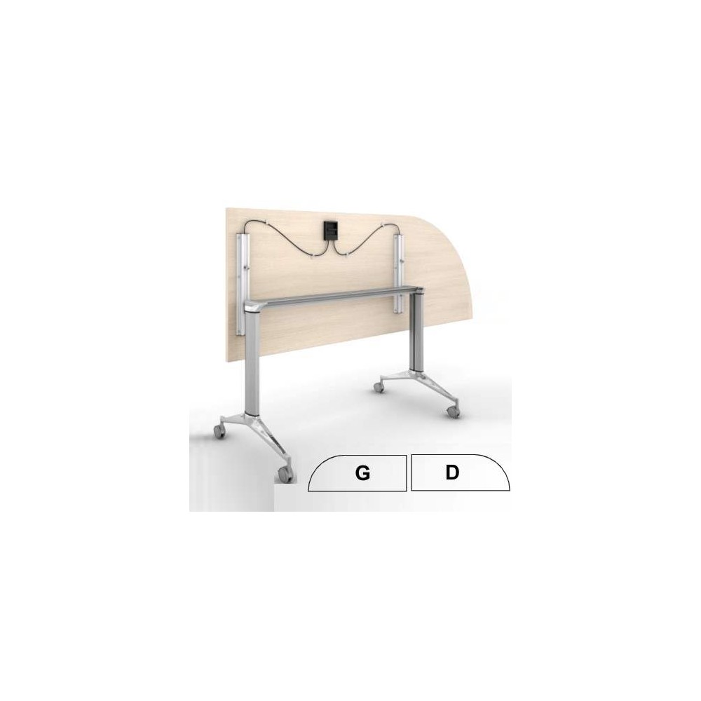 Table NET, plateau abattant, angle 90° inclus
