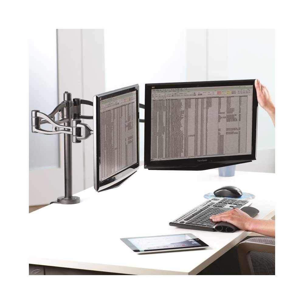 Mât éco PRO-SERIES, pour 2 écrans en horizontal