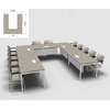 Configuration en U, angles droits, voile de fond mélamine et top-access (options)