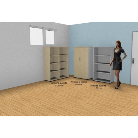 Armoire mi-haute YOGI, hauteur 148 cm. Modèle avec ou sans porte.