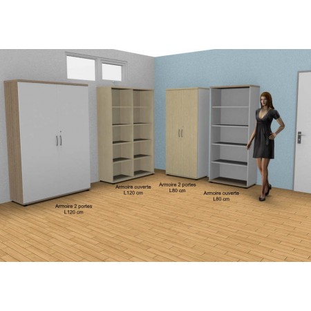Armoire haute YOGI, hauteur 183 cm. Modèle avec ou sans porte.