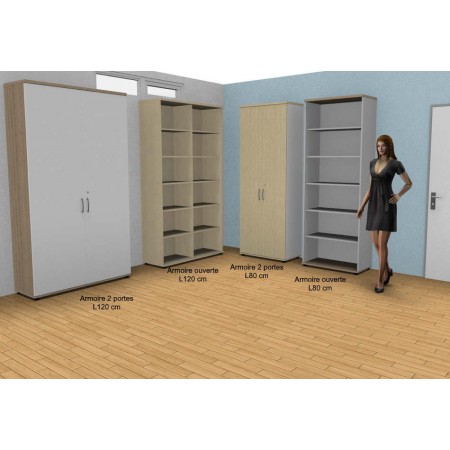 Armoire très haute YOGI, hauteur 219 cm. Modèle avec ou sans porte.