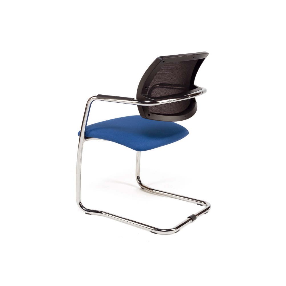 HANS, fauteuil luge, dossier résille, assise bleue.