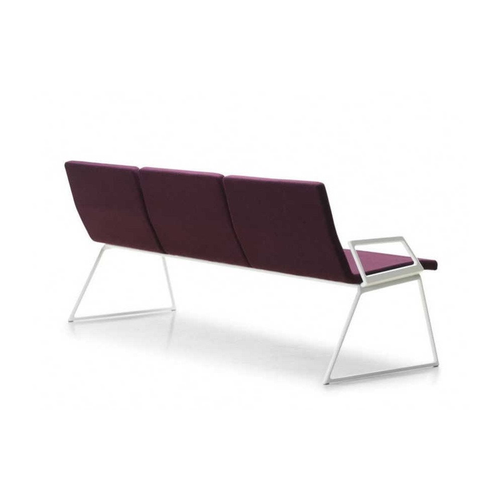 Banc d'accueil ILDU, en version tapissée en tissu ou similicuir