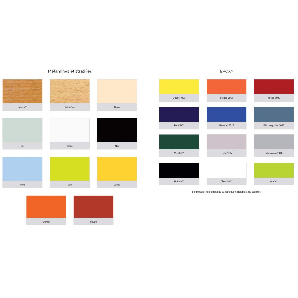 Meuble à courrier ARIANE, nuancier