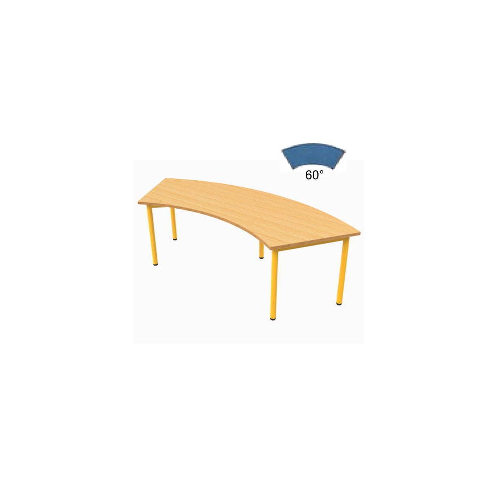 Table Maternelle FLEUR, forme Arc 60°