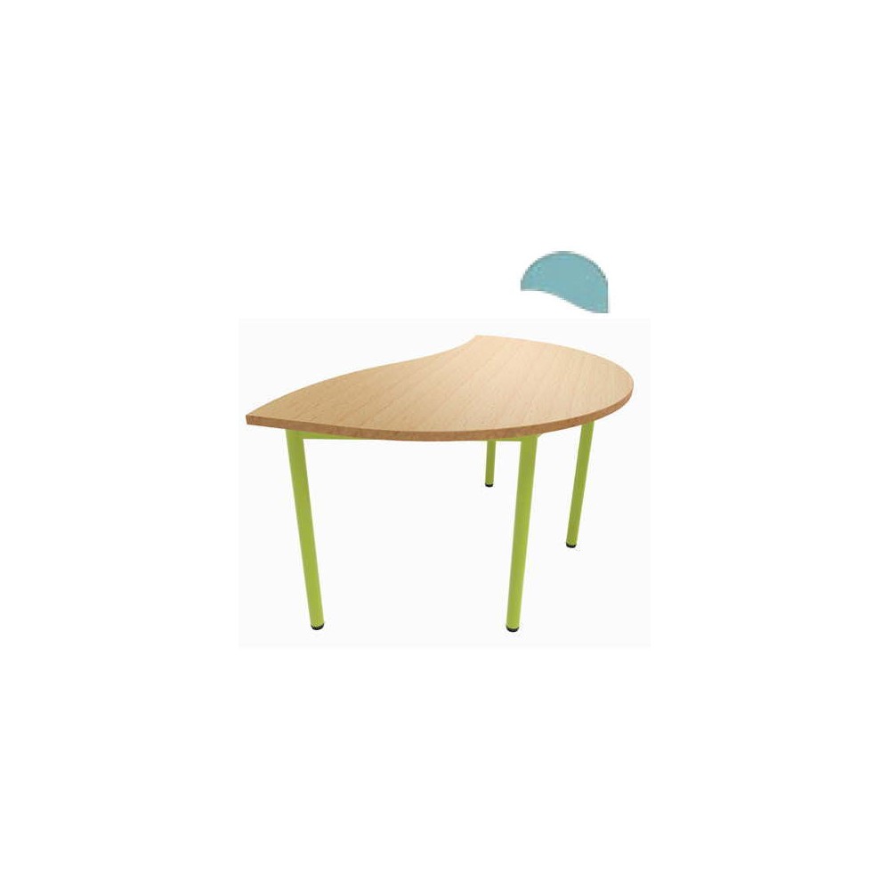 Table Maternelle FLEUR, forme demi-lune vague