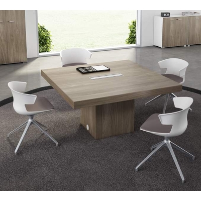 Table WORK45-BOIS, 140x140 cm, pour 6 personnes