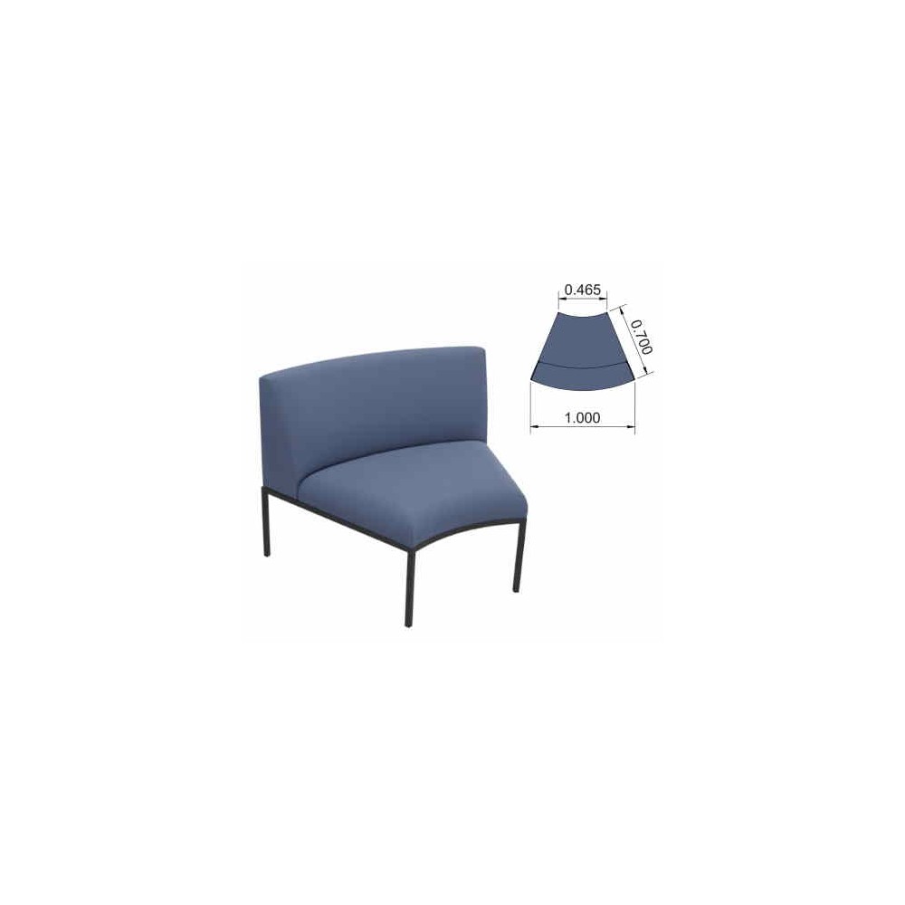 Assise courbe ASTRO avec dossier, 45° concave