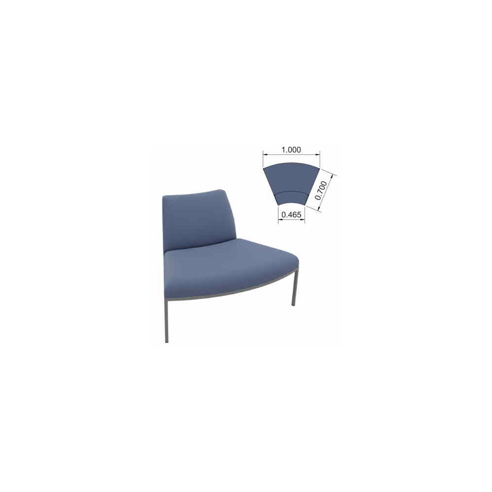 Assise courbe ASTRO avec dossier, 45° convexe
