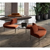 Accueil ASTRO, une table droite reliant 2 ensembles courbes.