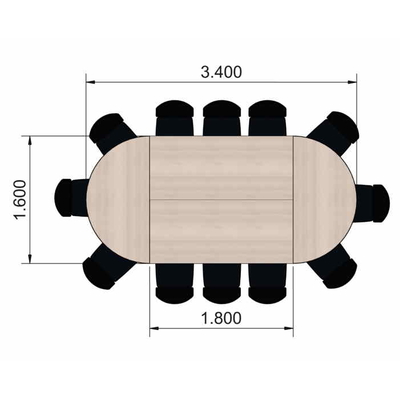 Table INEO 12 places, forme ovale