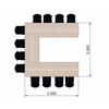 Table INEO 12 places, forme en U