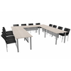 Table INEO 12 places, forme U avec voile de fond métal