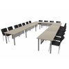Table INEO, forme en U, avec voiles de fond optionnels