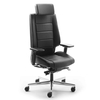 Fauteuil ergonomique ASKAR avec têtière, revêtement cuir noir