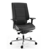 Fauteuil ergonomique ASKAR sans têtière, revêtement cuir noir