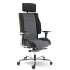 Fauteuil ergonomique ASKAR avec têtière, revêtement tissu avec flancs noirs