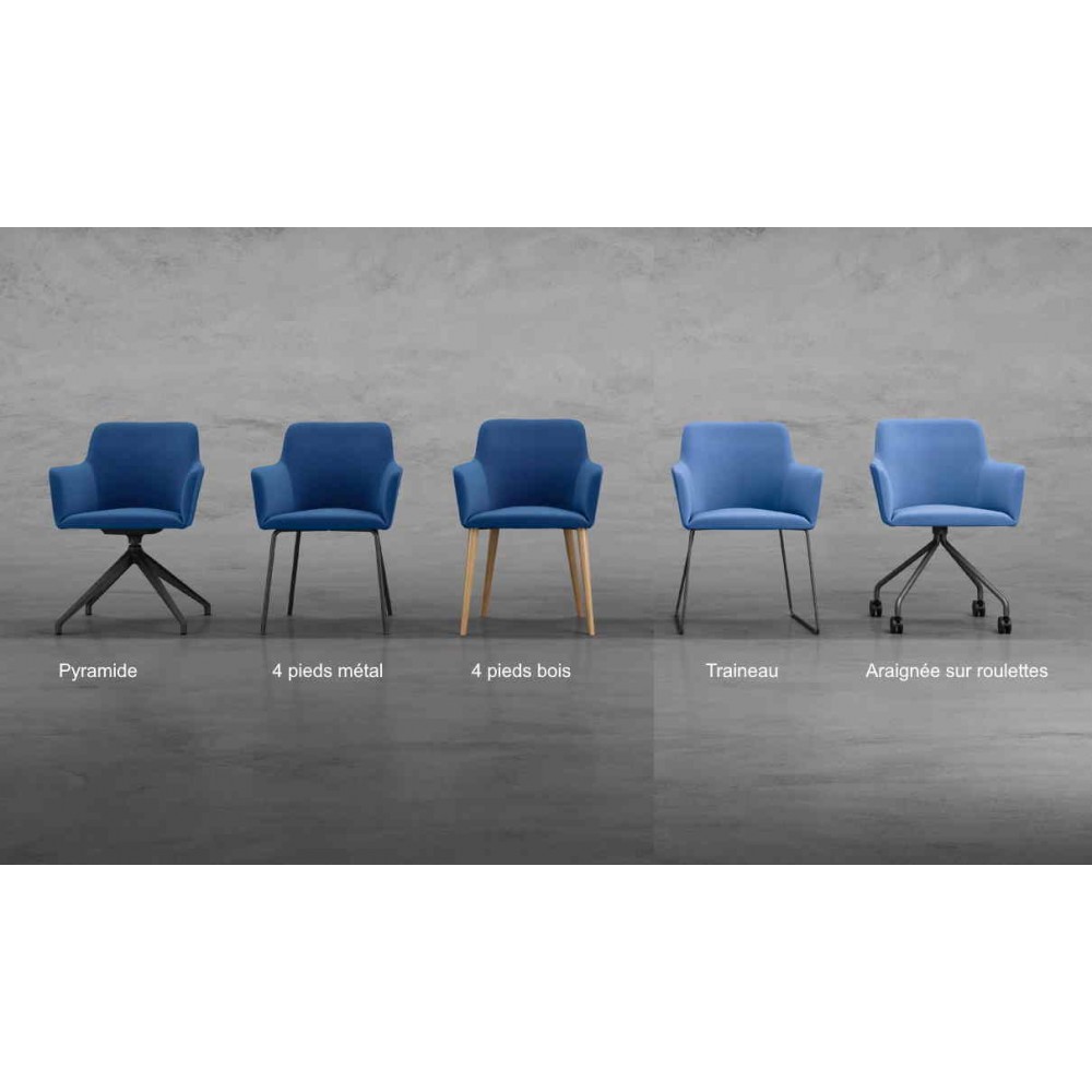 Fauteuil CITY, avec ses différents piètements