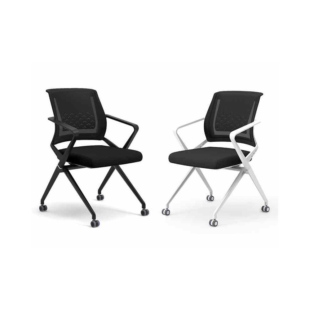 Chaise PLEASE, assise rabattable, structure noire ou blanche