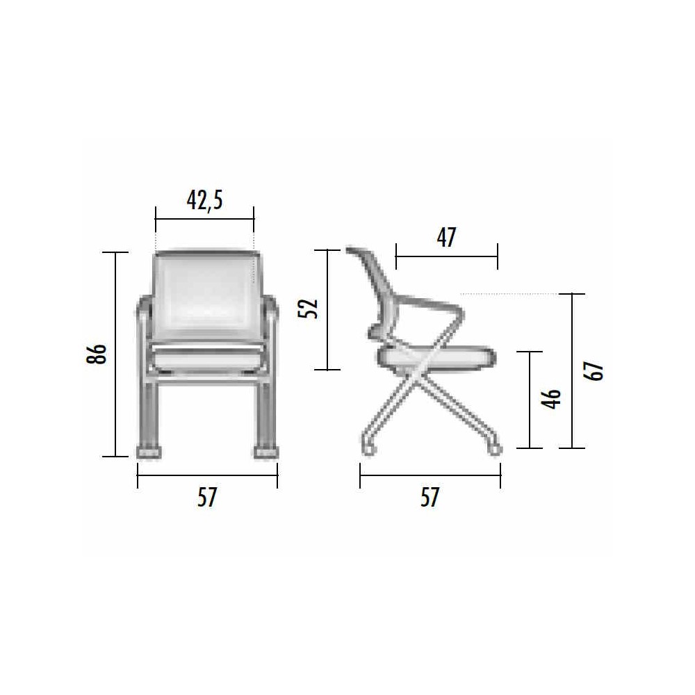 Chaise PLEASE, dimensions