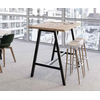 Table haute COHÉSION, plateau TIMBER avec électrification