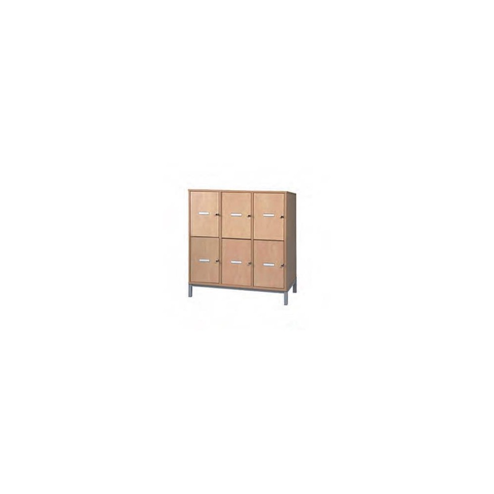 Meuble casier MORGANE, portes pleines, 6 cases.