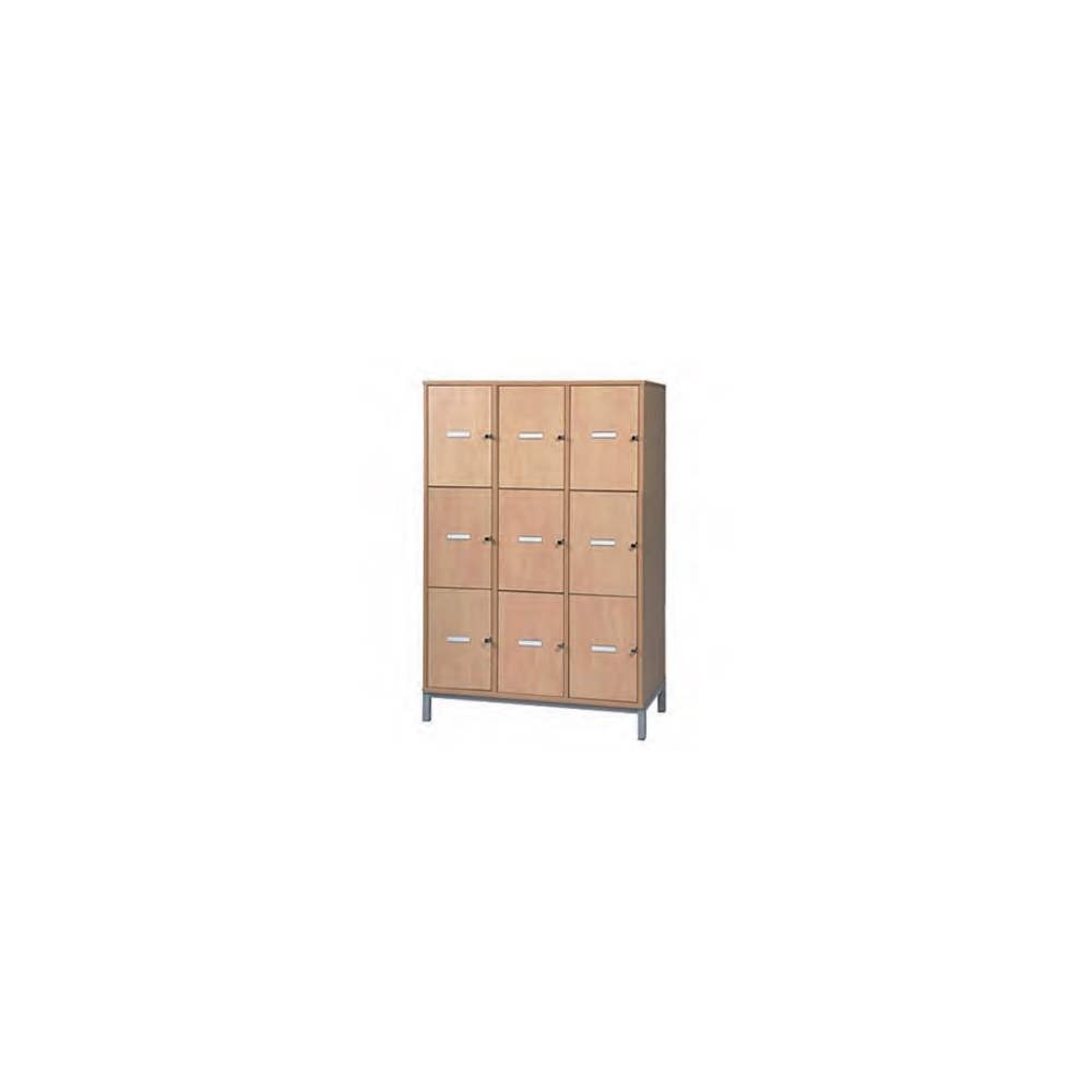 Meuble casier MORGANE, portes pleines, 9 cases.