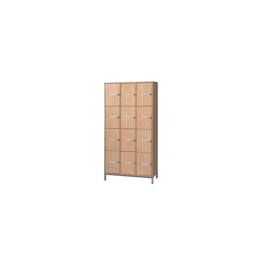 Meuble casier MORGANE, portes pleines, 12 cases.