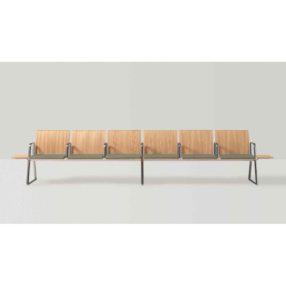Banc d'accueil LINE-WOOD 6 places, sur 3 pieds