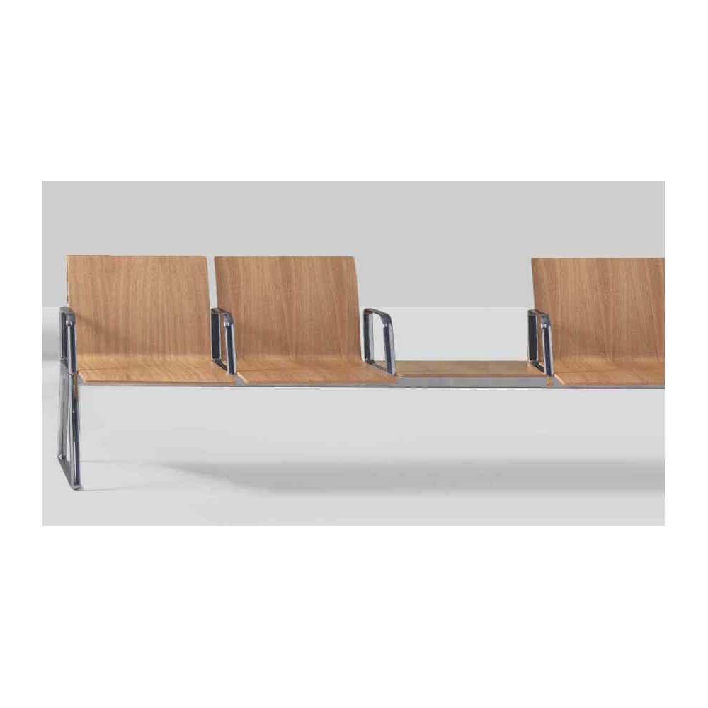 Banc d'accueil LINE-WOOD avec tablette à la place d'une assise