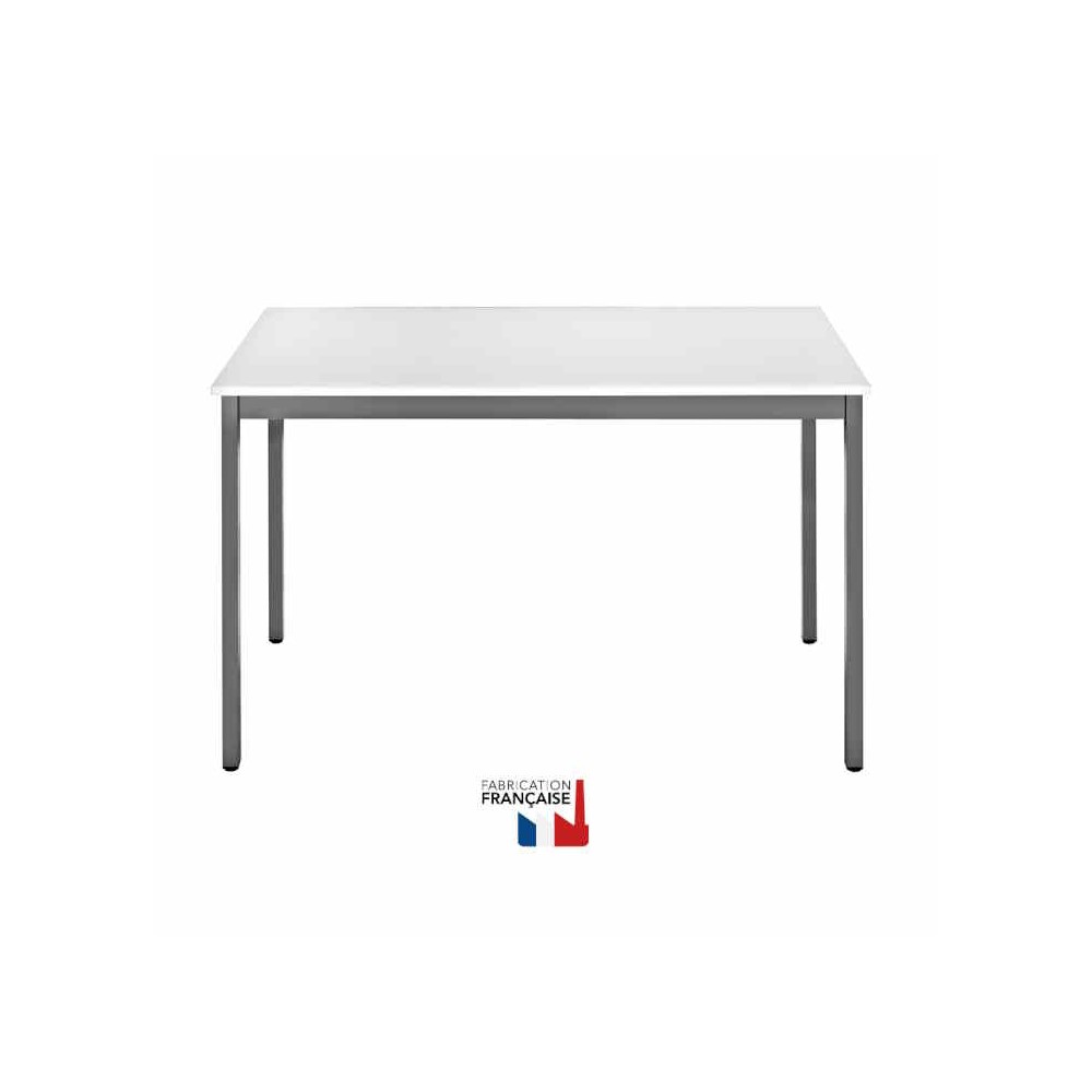 Table polyvalente MEET : plateau gris clair, pieds anthracite