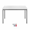 Table polyvalente MEET : plateau gris clair, pieds anthracite