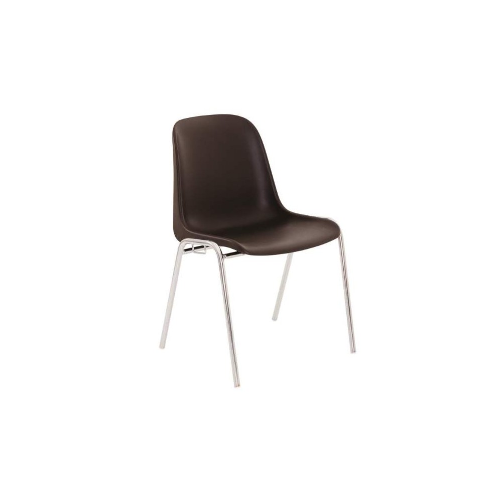HELENA, chaise coque empilable et accrochable, coloris NOIR (Standard ou non-feu M2))
