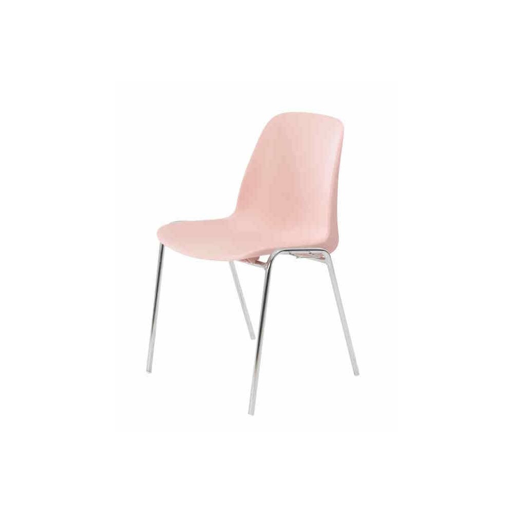 HELENA, chaise coque empilable et accrochable, coloris ROSE (PROMO)