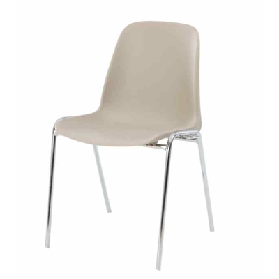HELENA, chaise coque empilable et accrochable, coloris TAUPE (Promo)