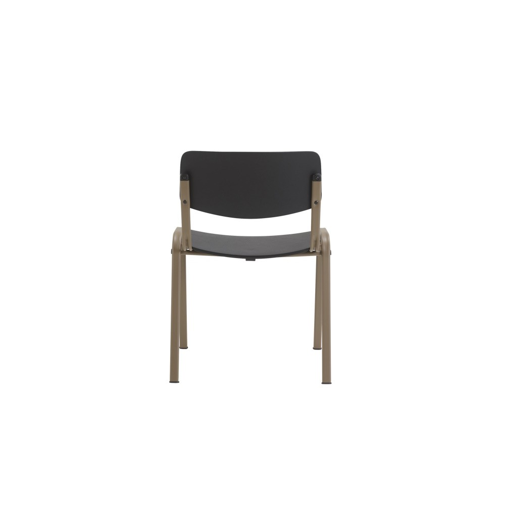 Chaise SUZY, coque Noire, structure Taupe
