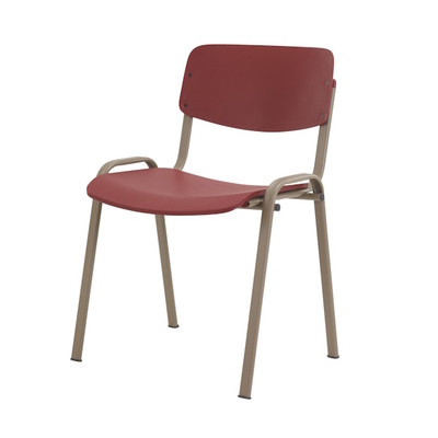 Chaise SUZY, coque Bordeaux, structure Taupe