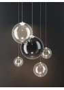 5 suspensions RANDOM, des bulles en verre soufflé